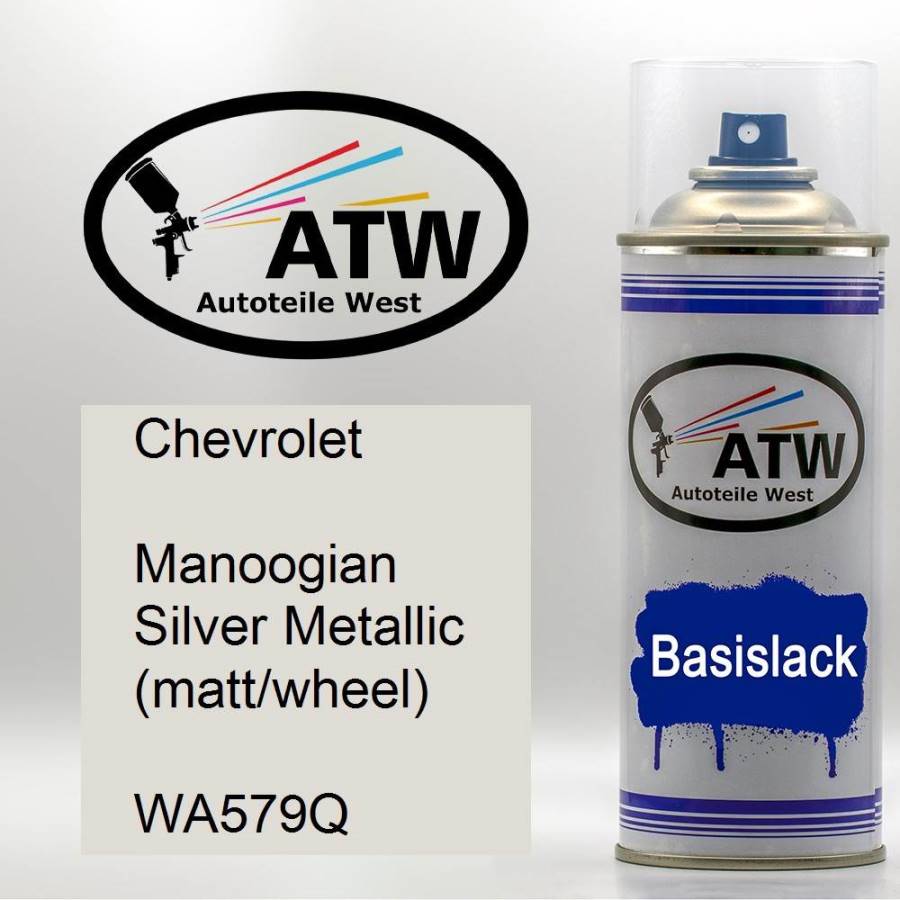 Chevrolet, Manoogian Silver Metallic (matt/wheel), WA579Q: 400ml Sprühdose, von ATW Autoteile West.